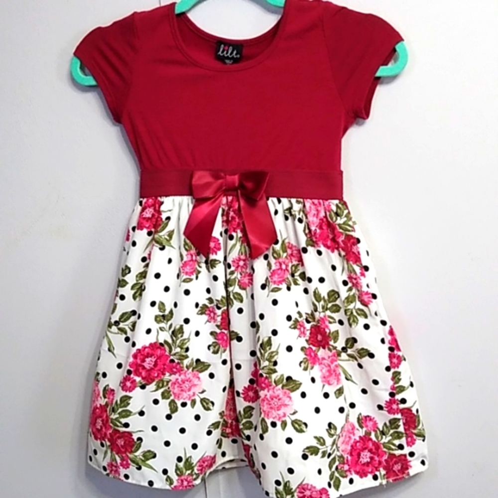 Lilt flower satin bottom dress sz 6x